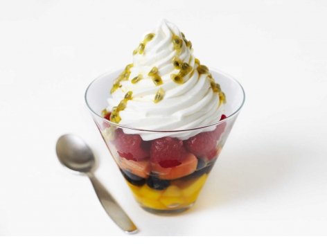 Fresh Fruit Salad & Passion Fruit Coulis
